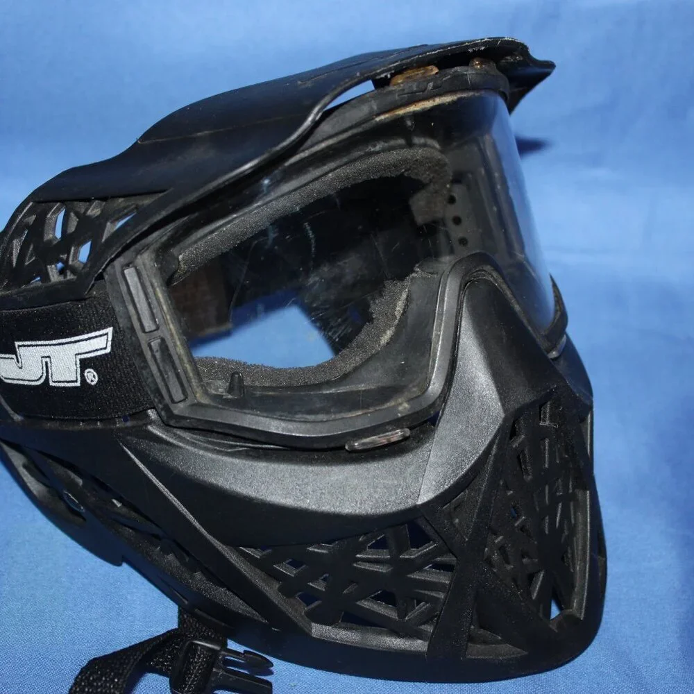 JT Elite Prime Full Coverage Paintball Mask Black - Vintage Style